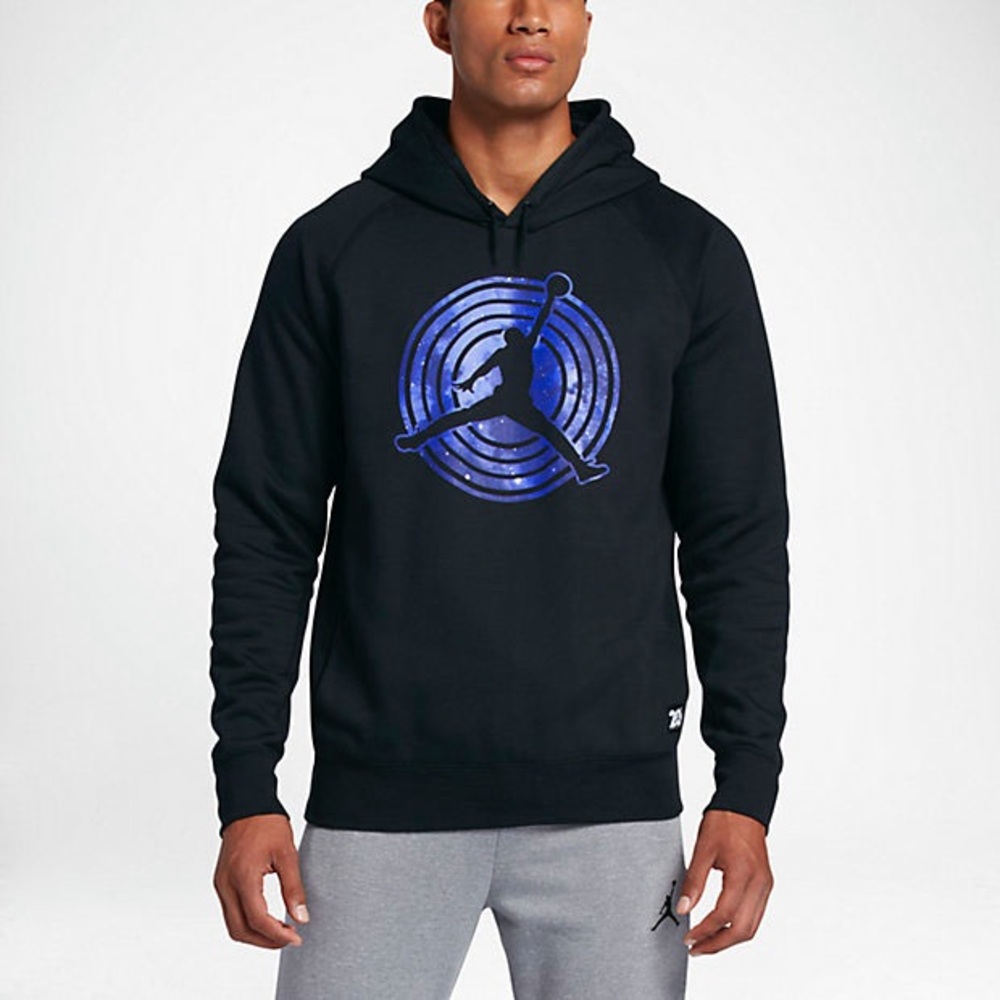 Air Jordan 20th Anniversary Space Jam Hoodie Pullover Black Galaxy Size Men's M